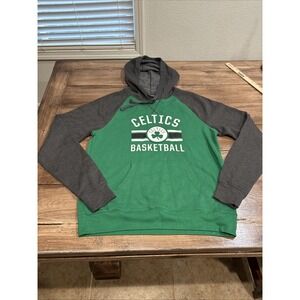 Boston Celtics NBA Basketball Hoodie Sweatshirt (Men's Medium) Gray/Green